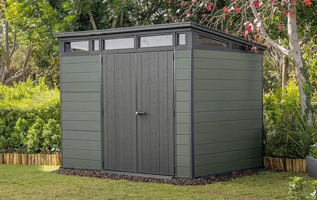 Cobertizo de Jardin Keter Cortina 9x7 Gris 2.79m x 2.18m x 2.26m