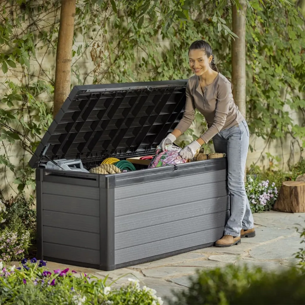 Baul de Almacenamiento Exterior Keter Cortina 570L Gris