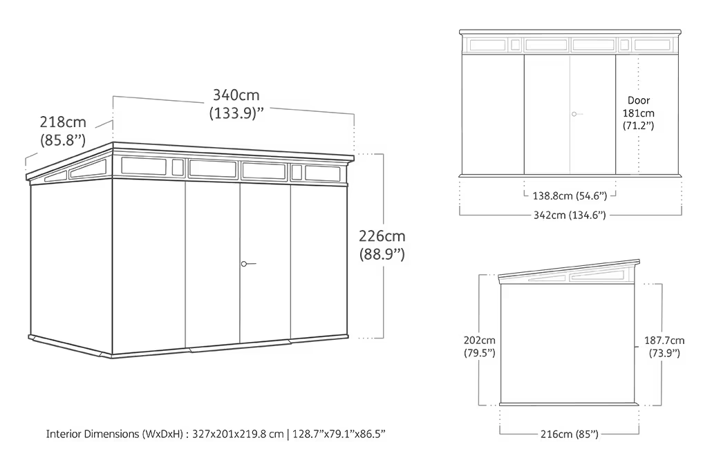Cobertizo de Jardin Keter Cortina 11x7 Gris