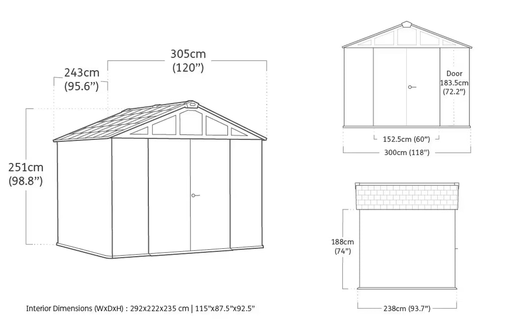 Cobertizo de Jardin Keter Summit Roble 305 x 243 x 251 cm