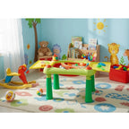 Mesa De Juego Infantil con Division Para Agua Y Arena Color Verde Lima