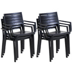 Silla Metaline Negro en ambiente exterior