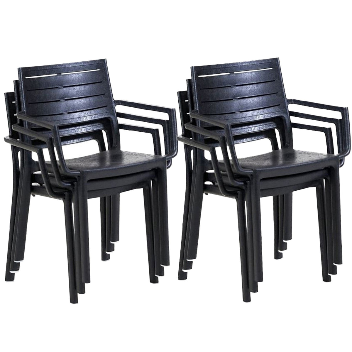 Silla Metaline Negro en ambiente exterior