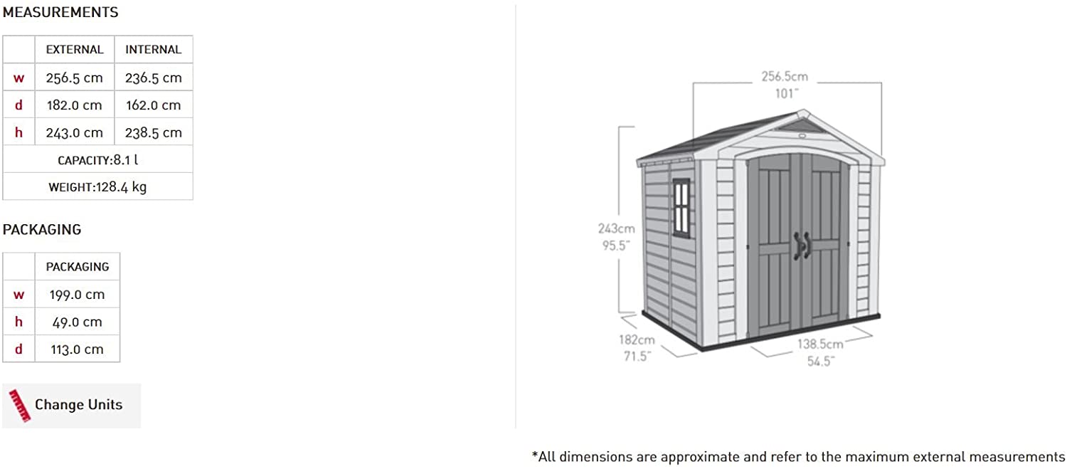 Cobertizo Factor 6x8 Almacenamiento para Jardin