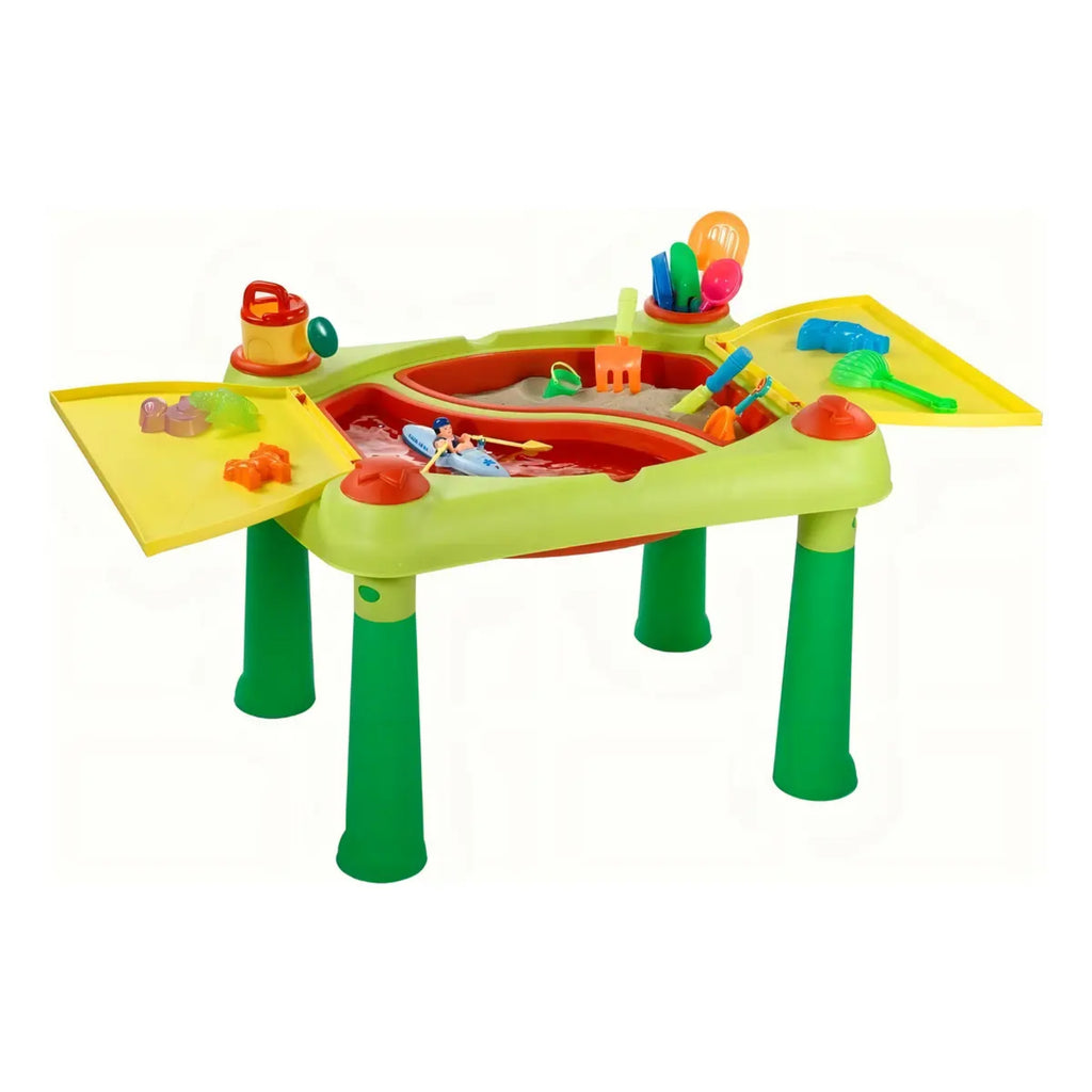 Mesa De Juego Infantil con Division Para Agua Y Arena Color Verde Lima