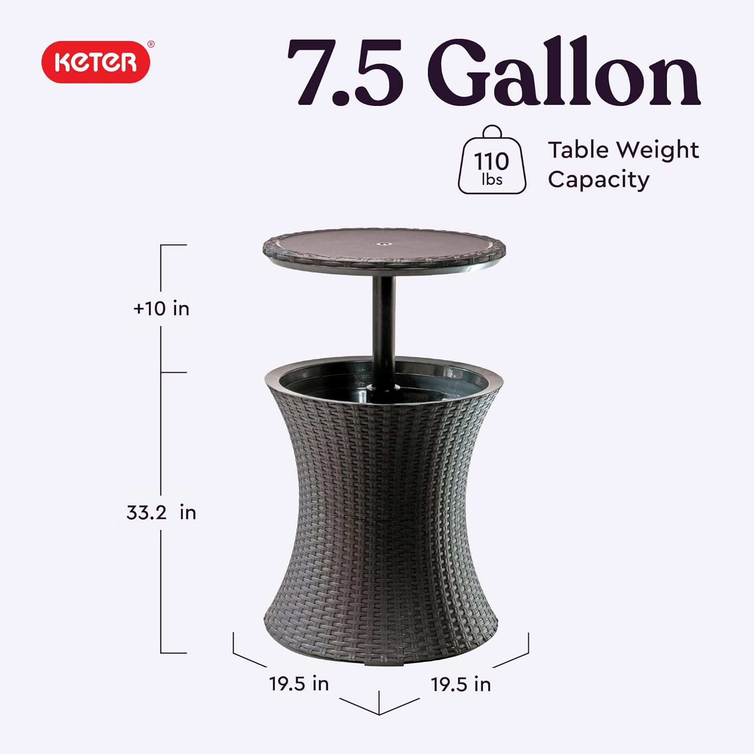 Mesa Enfriadora para Jardin de Rattan sintetico