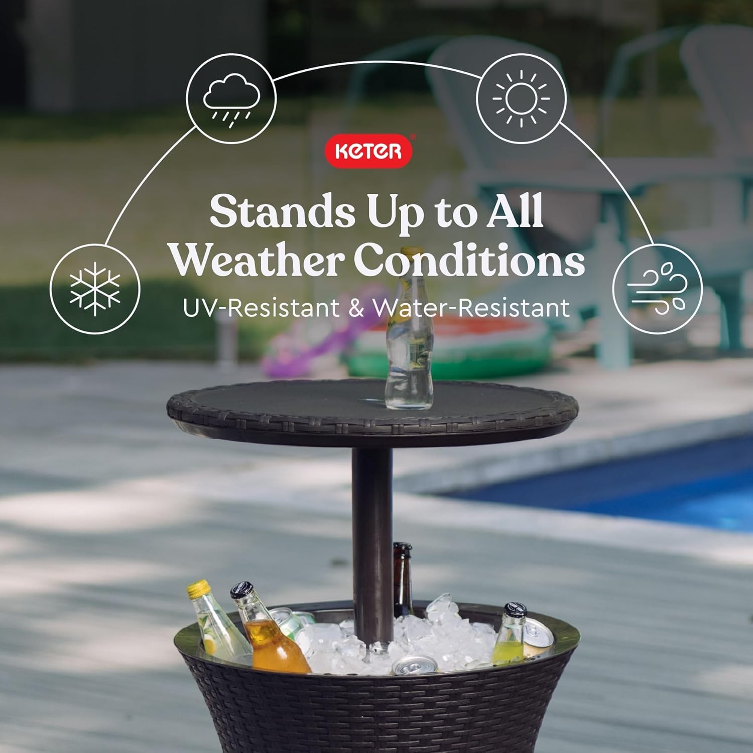 Mesa Enfriadora para Jardin de Rattan sintetico