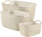Set 3 Canastas Knit Blanco