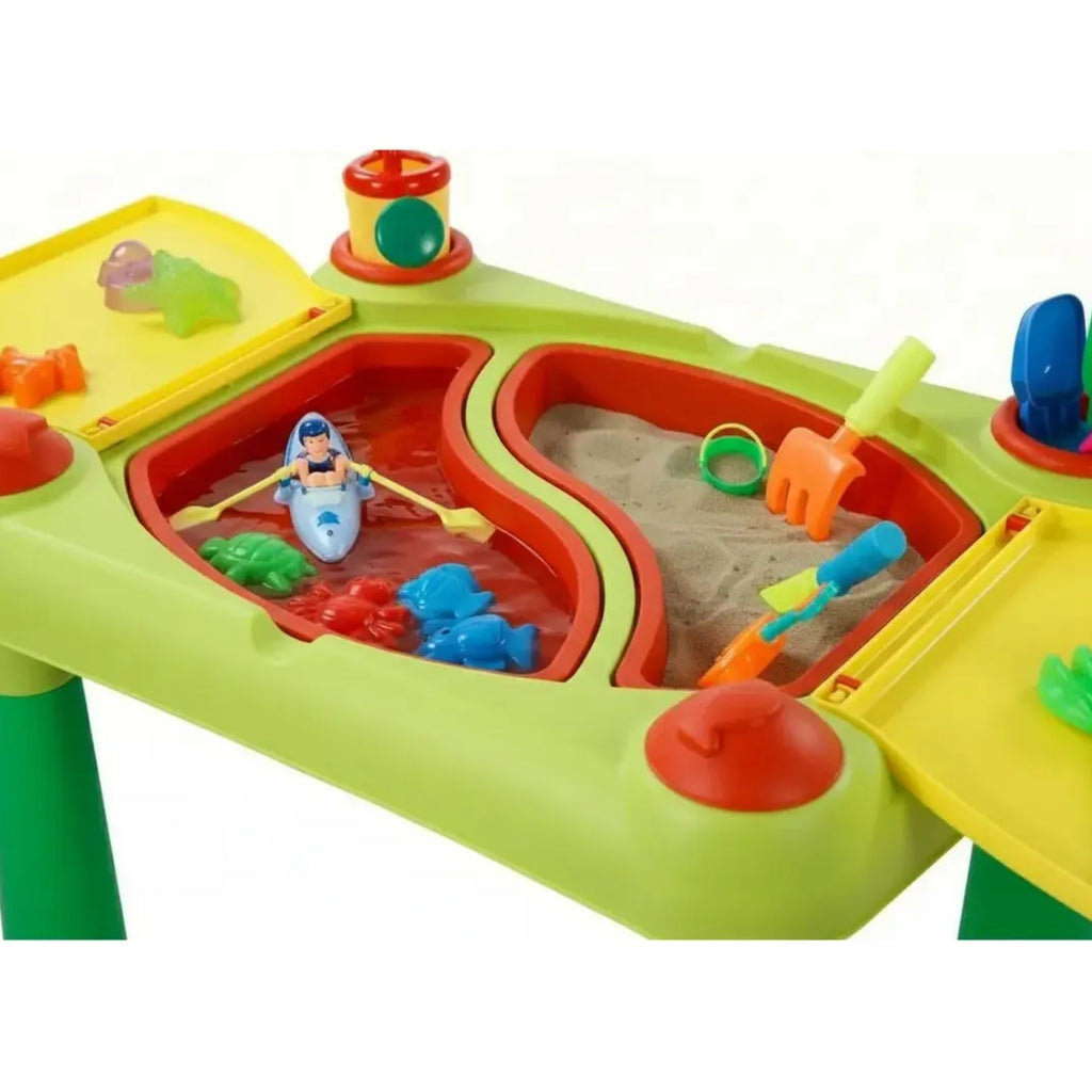Mesa De Juego Infantil con Division Para Agua Y Arena Color Verde Lima