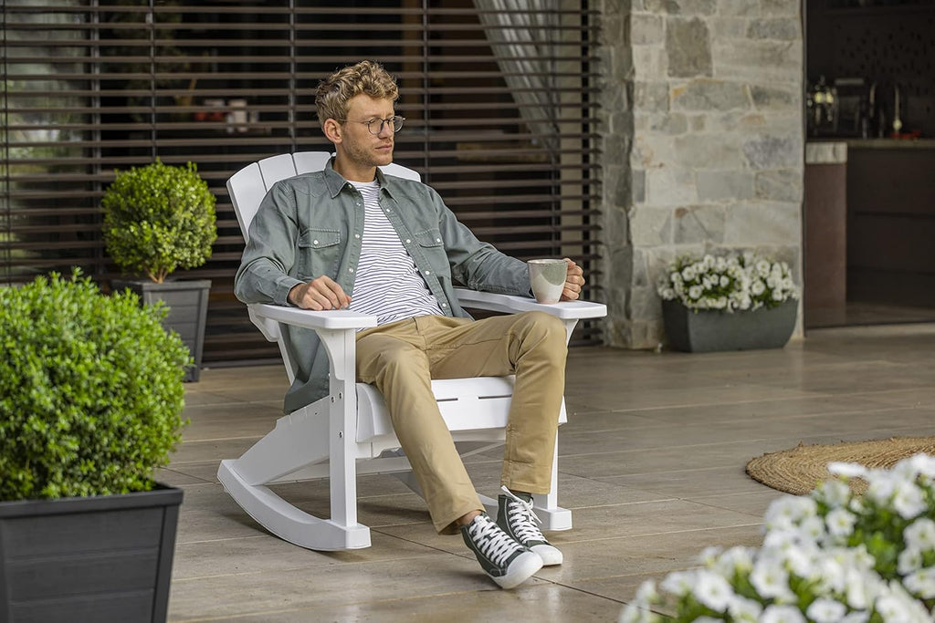 Silla de Jardin Mecedora Adirondack Blanco