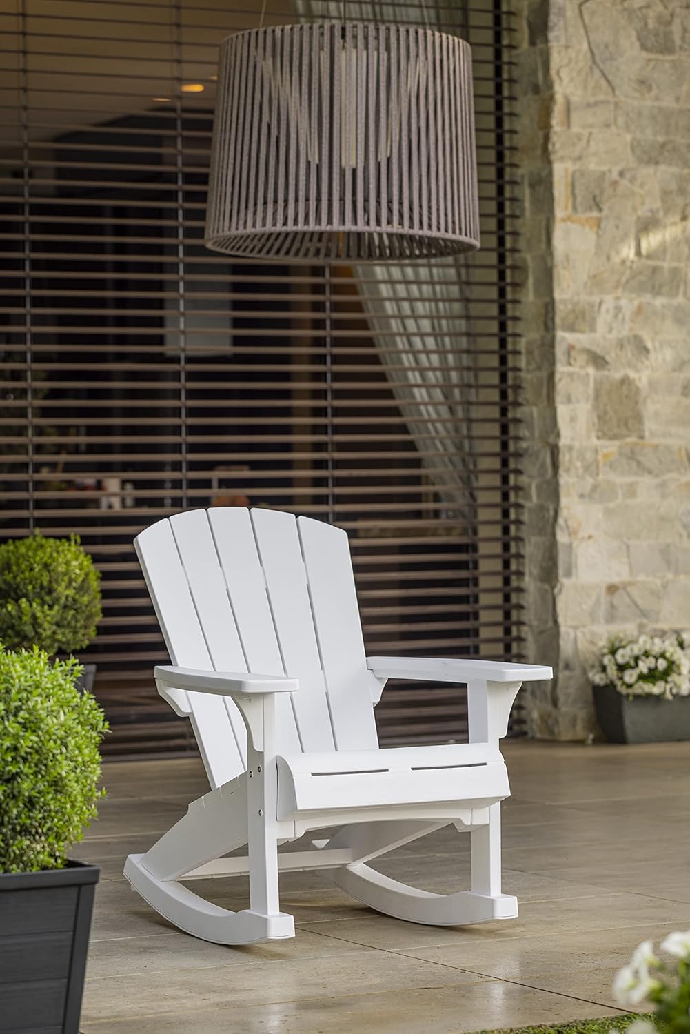 Silla de Jardin Mecedora Adirondack Blanco