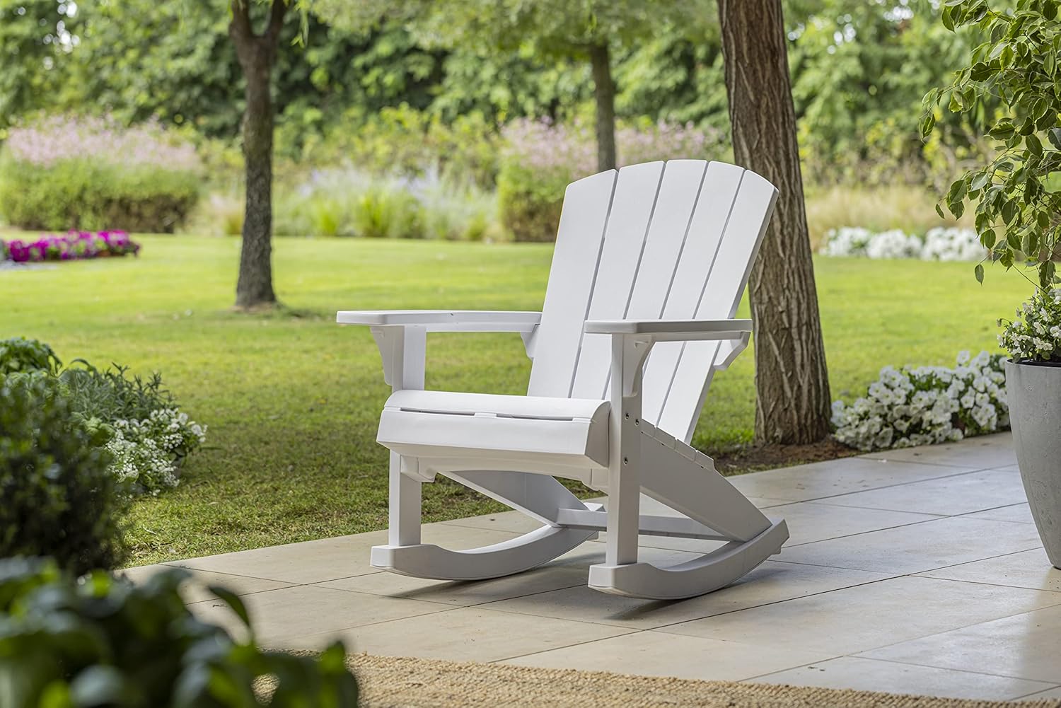 Silla de Jardin Mecedora Adirondack Blanco