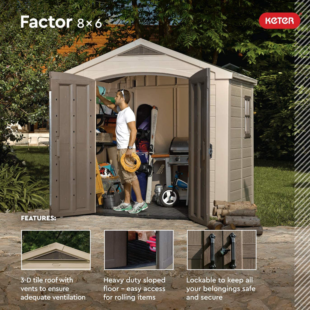 Cobertizo Factor 6x8 Almacenamiento para Jardin
