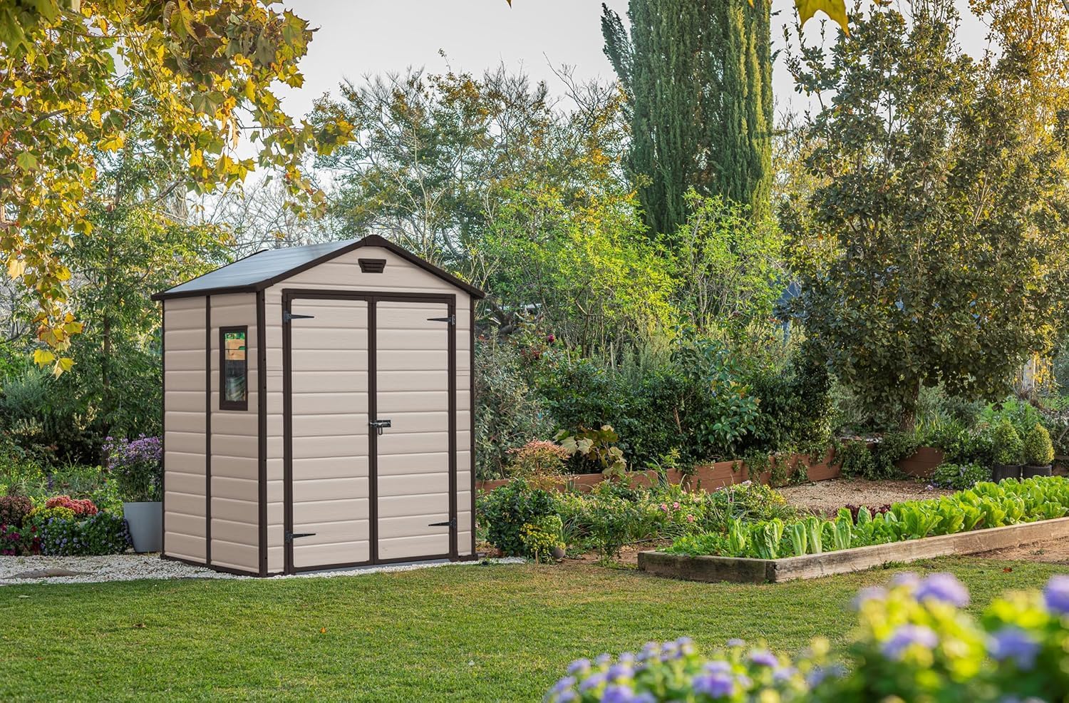 Cobertizo Exterior Manor 6x5 Beige