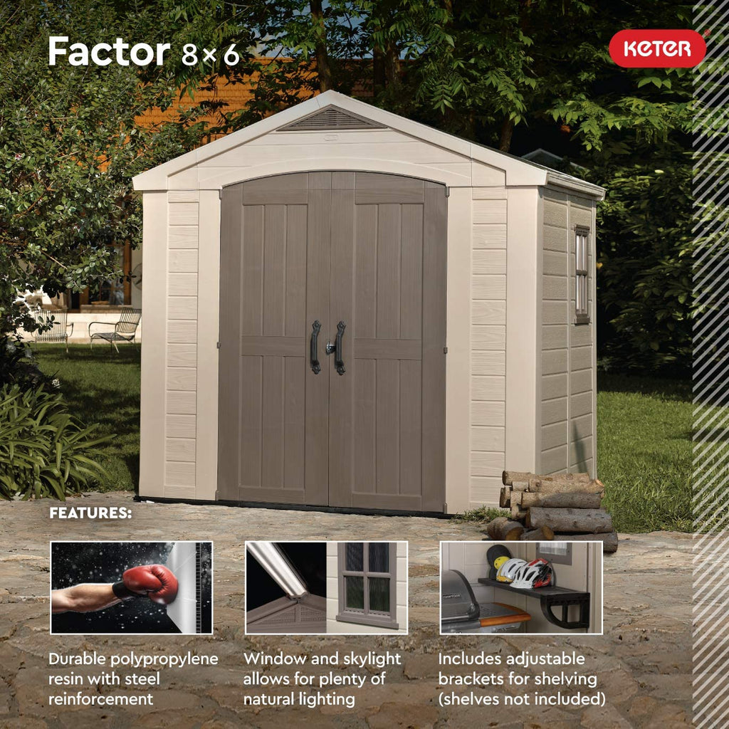 Cobertizo Factor 6x8 Almacenamiento para Jardin
