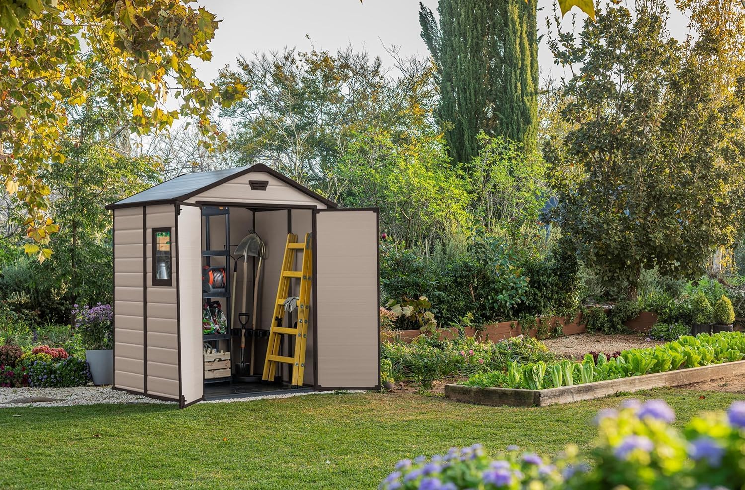 Cobertizo Exterior Manor 6x5 Beige