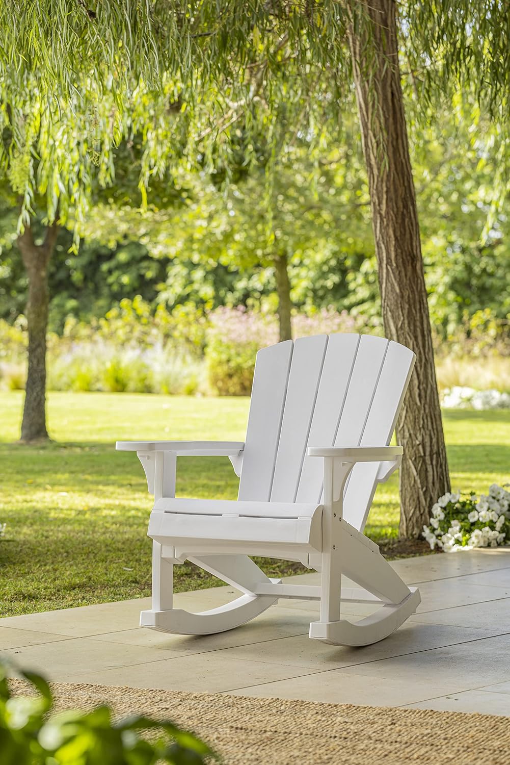 Silla de Jardin Mecedora Adirondack Blanco