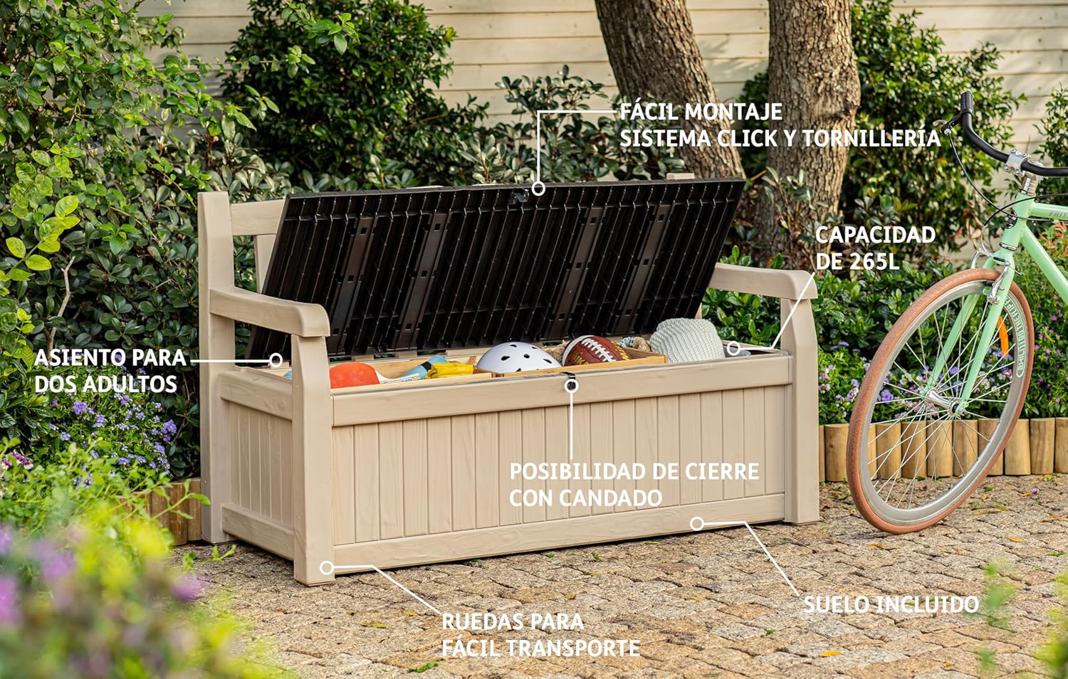 Banco de Jardin con Almacenamiento Eden