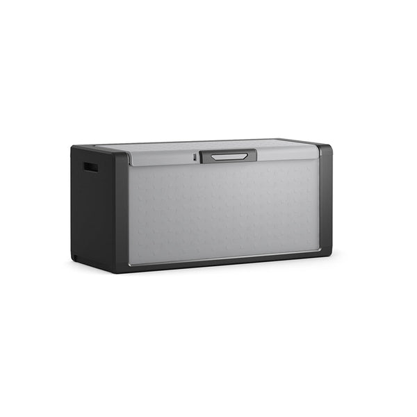 Baul de almacenamiento exterior Keter Titan negro con gris, cerrado
