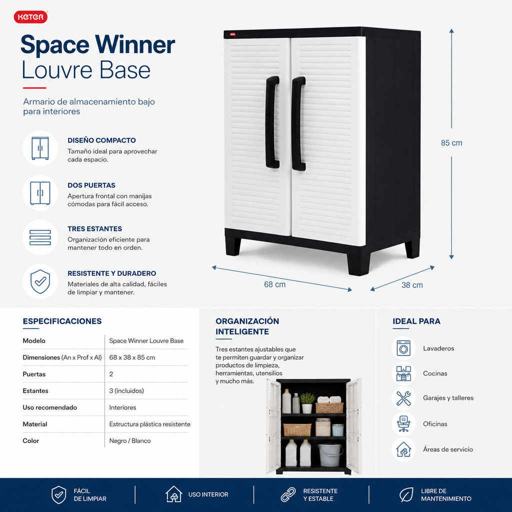 Armario De Almacenamiento Space Winner Base De Resina