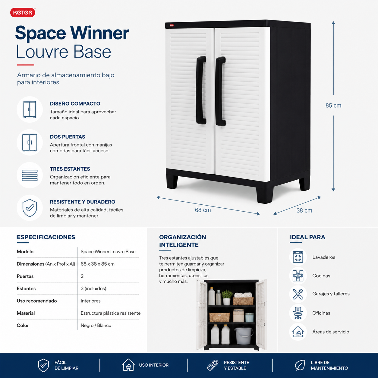 Armario De Almacenamiento Space Winner Base De Resina