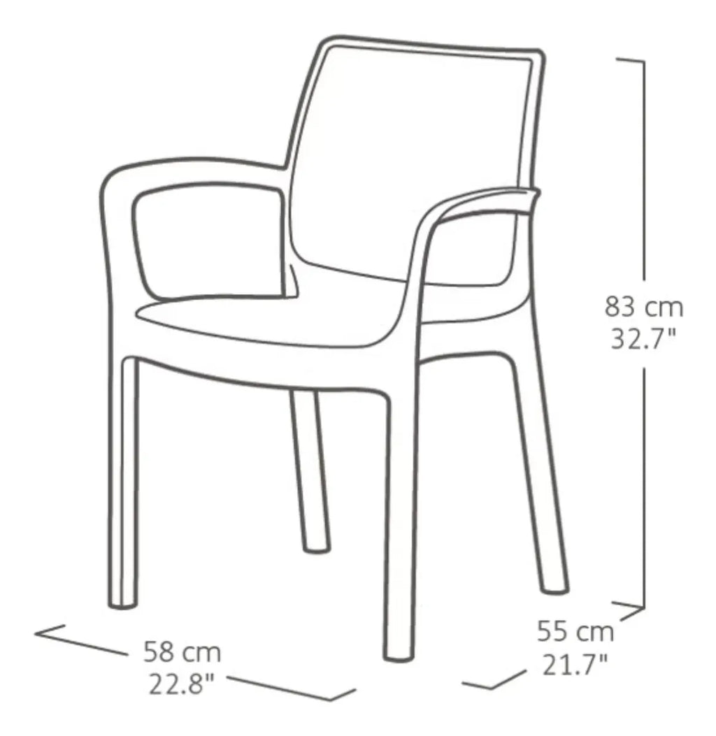 Set de 2 Sillas de Comedor Bali