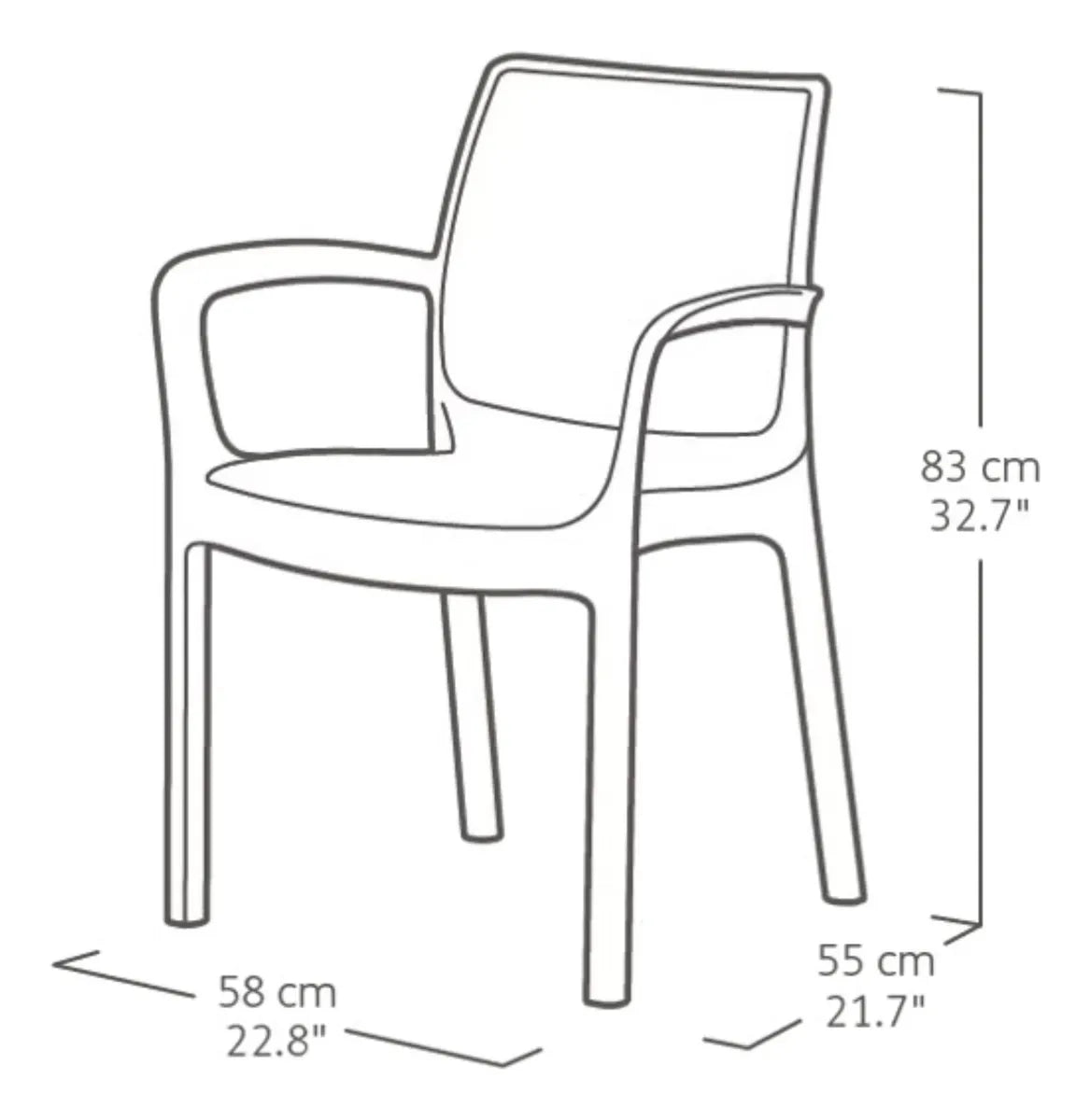 Set de 2 Sillas de Comedor Bali