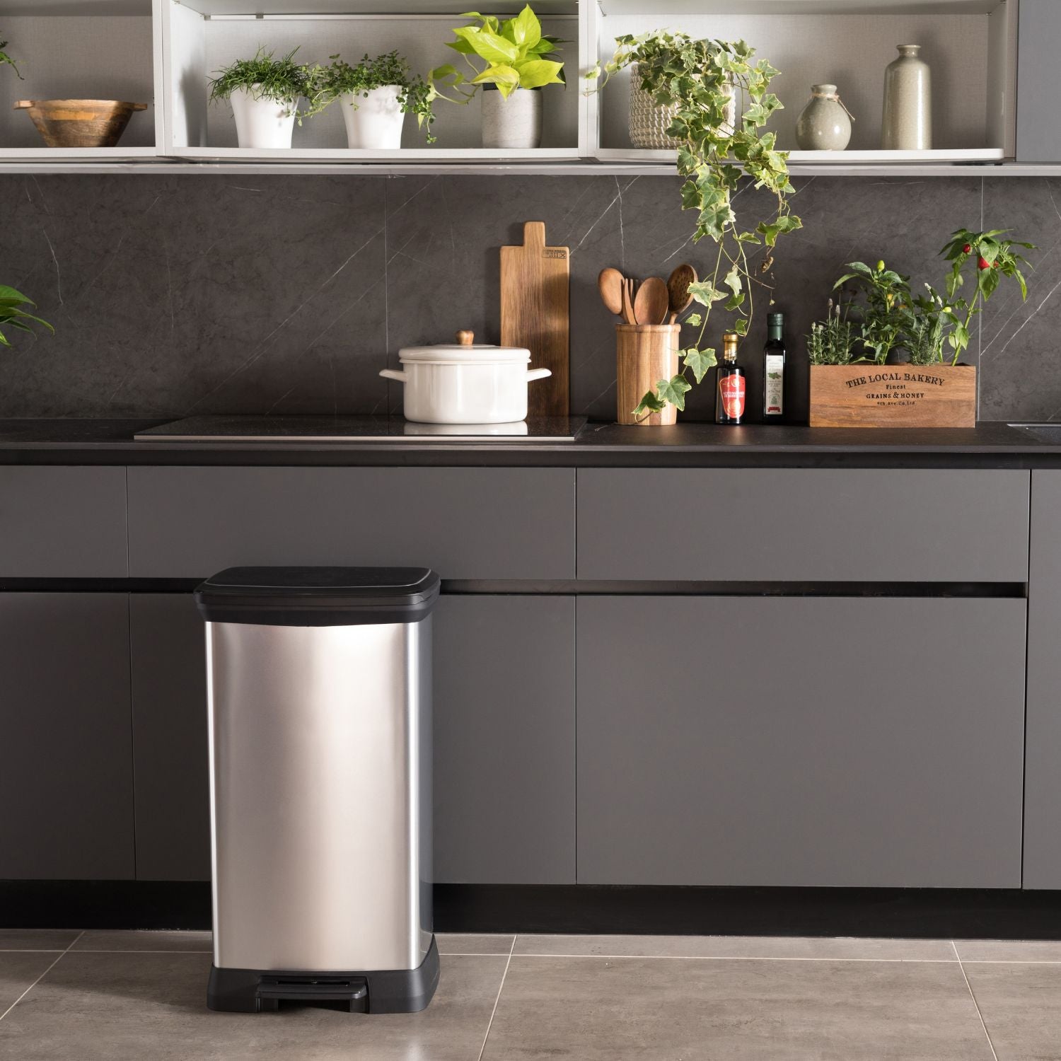 Cesto de Basura Deco Bin Rectangular 50L Metálico