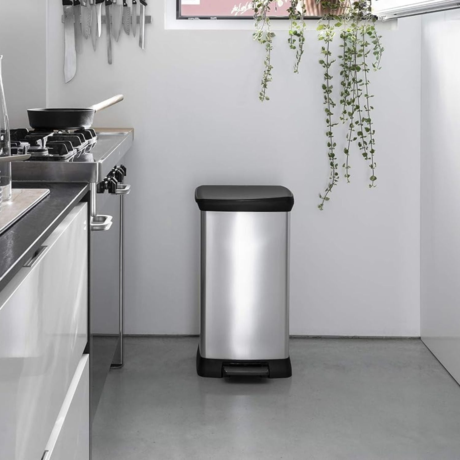 Cesto de Basura Deco Bin Rectangular 50L Metálico