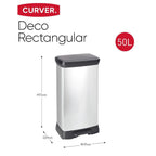 Cesto de Basura Deco Bin Rectangular 50L Metálico