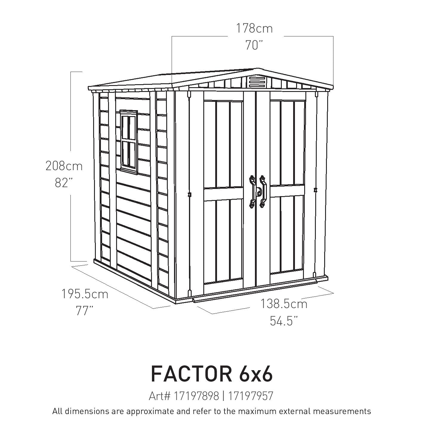 Cobertizo Factor 6x6 Almacenamiento para Jardin