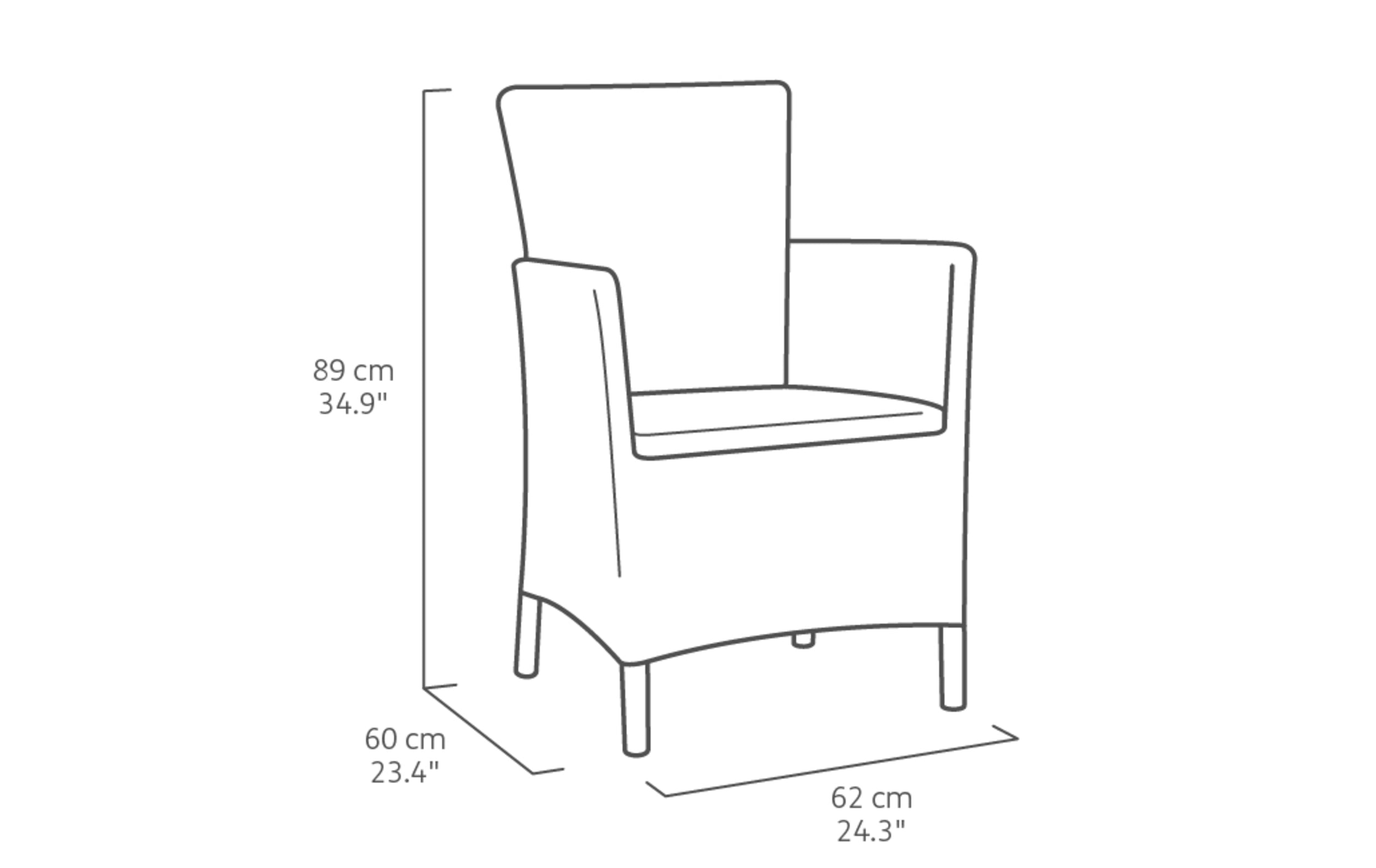 Silla de Jardin Iowa con Apoyabrazos Grafito