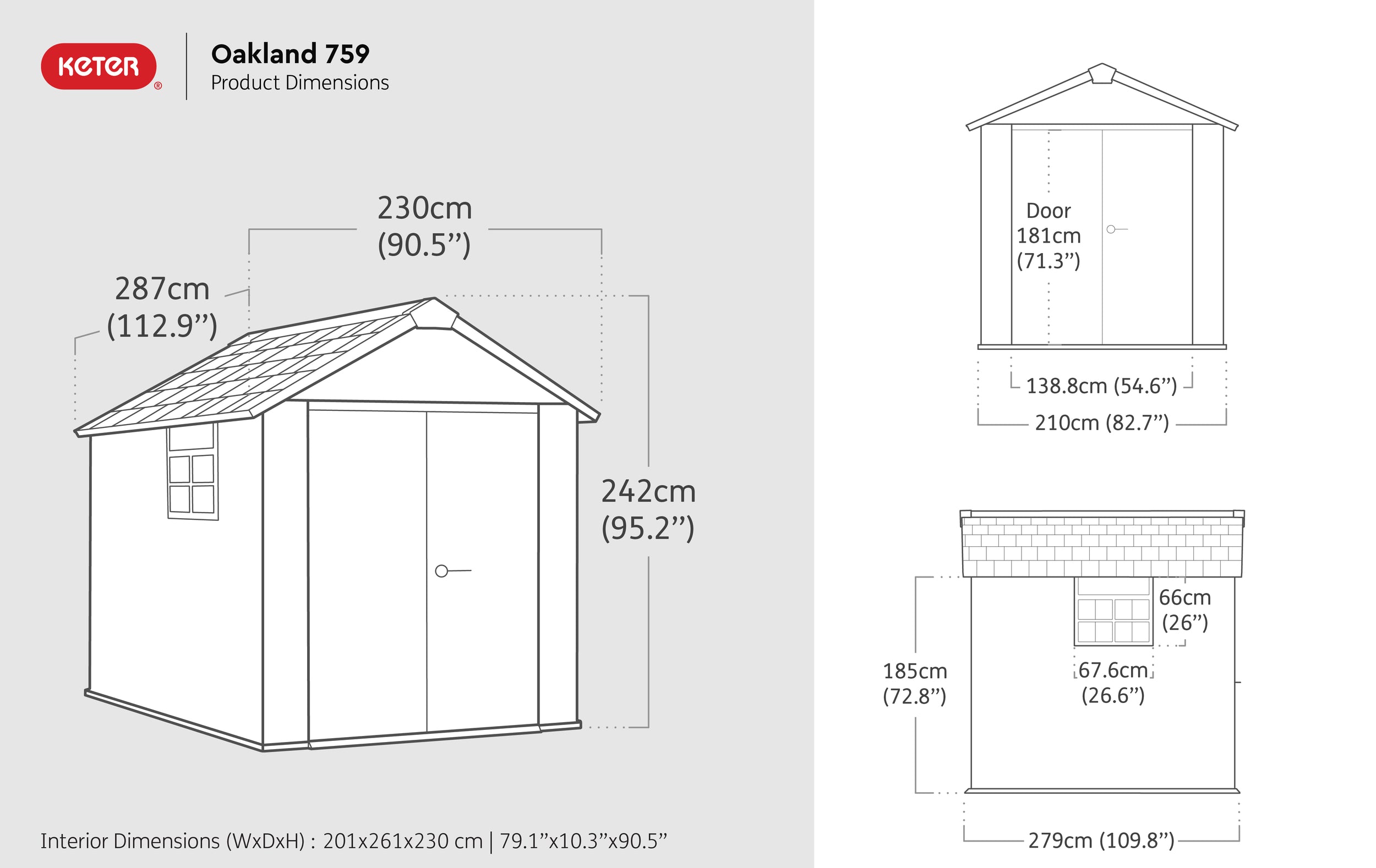 Cobertizo Oakland 759 Almacenamiento para Jardin