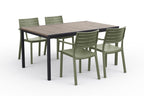 Silla Metaline Verde con mesa Porto