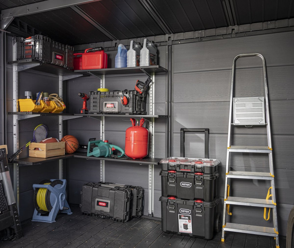 Carro de Herramientas Keter Stack-N-Roll – Caja y Organizador, 3 Piezas