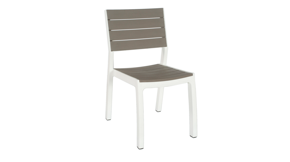 Detalle de las tablillas efecto madera de la silla Keter Harmony