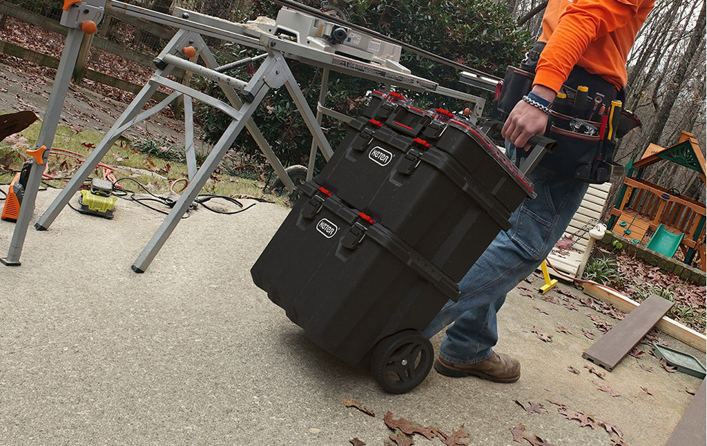 Carro de Herramientas Keter Stack-N-Roll – Caja y Organizador, 3 Piezas